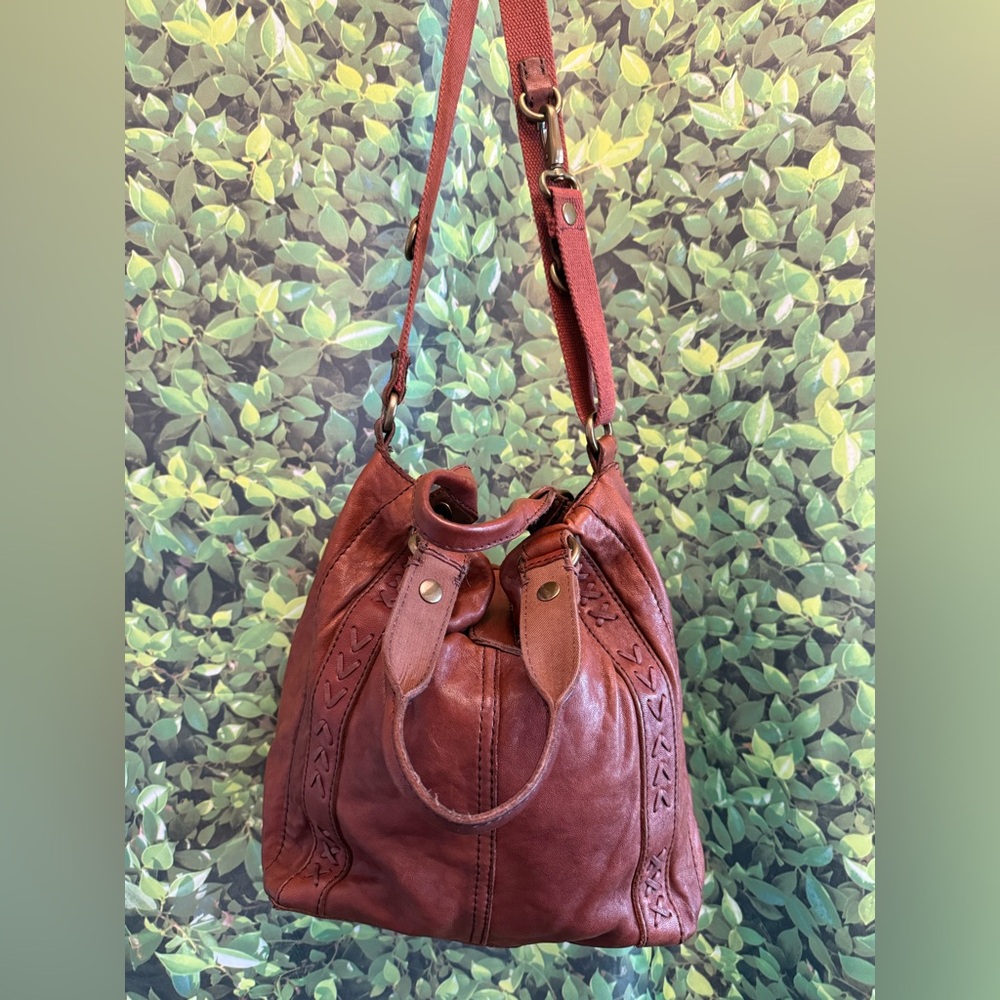 Vintage Lucky Brand Leather Hobo Satchel Bag - Picture 8 of 14